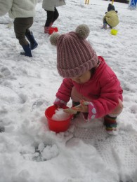 雪を運びました。